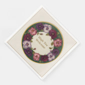 Pansy High Tea Napkins • Ivory & Gold Serviette (Ecke)