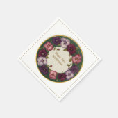 Pansy-High-Tea-Servietten • Weiß & Gold Serviette (Ecke)