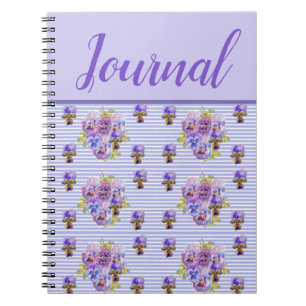 Pansy Journal Viola Lila Vintage Blume Notizblock