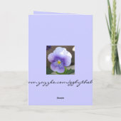 Pansy Karte (Rückseite)