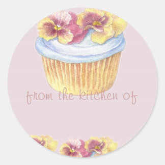 PANSY-KUCHEN-ILLUSTRATIONS-KÜCHEN-AUFKLEBER RUNDER AUFKLEBER