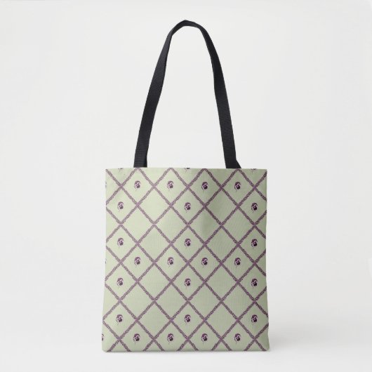 Pansy Lattice All over print tote. Tasche (Vorderseite)