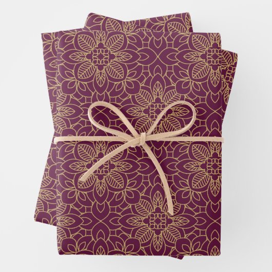 Pansy Lila Arabesque Islamische geometrische Muste Geschenkpapier Set (Beispiel)