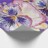 Pansy Lila Spring Blumen Blumenbeete Wasserfarbe Geschenkpapier (Ecke)