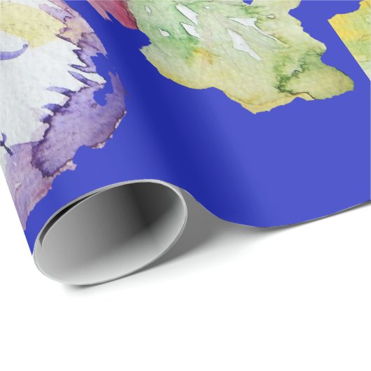 Pansy Lila Spring Blumen Blumenbeete Wasserfarbe Geschenkpapier (Rolleneckpunkt)