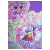 Pansy Lila Watercolor Hübsch Floral Blume Klemmbrett (Rückseite)