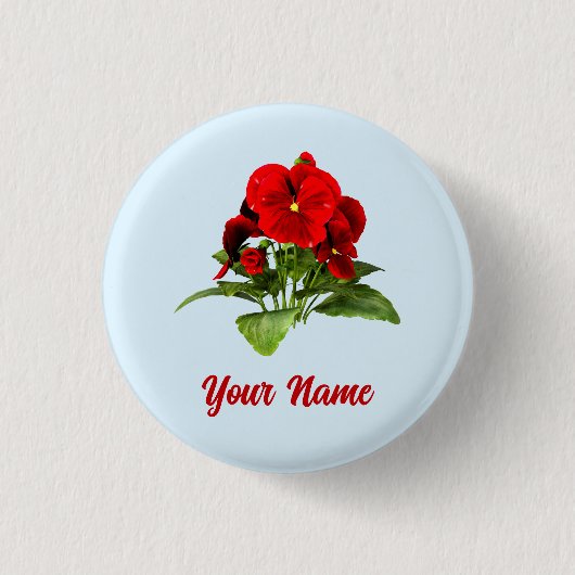 Pansy Lover Floral Personalisiert Custom Button (Vorderseite)