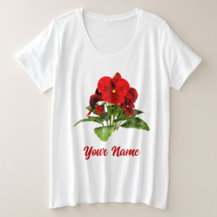 Pansy Lover Floral Personalisiert Custom Große Größe T-Shirt