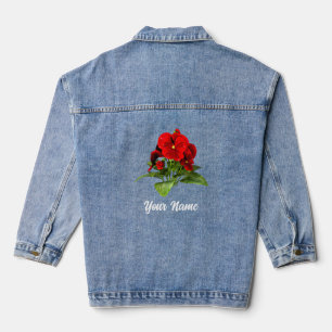 Pansy Lover Floral Personalisiert Custom Jeansjacke