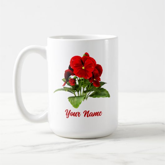 Pansy Lover Floral Personalisiert Custom Kaffeetasse (Links)