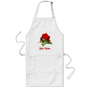 Pansy Lover Floral Personalisiert Custom Lange Schürze