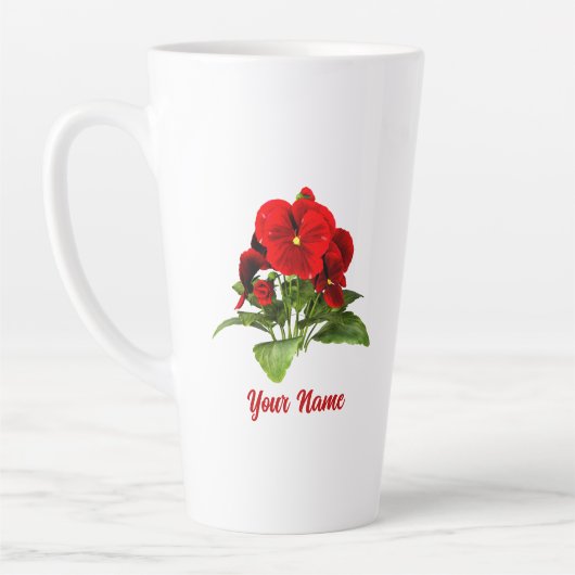Pansy Lover Floral Personalisiert Custom Milchtasse (Links)