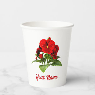 Pansy Lover Floral Personalisiert Custom Pappbecher