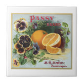 Pansy-Marken-Orangen-Frucht-Aufkleber Fliese (Vorderseite)