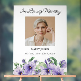 Pansy Memorial Photo Funeral Acrylic Sign Acrylschild
