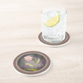 Pansy mit Initialen bemalt Getränkeuntersetzer (Seite)