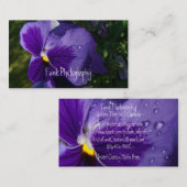 Pansy mit Wasser-Tröpfchen Visitenkarte (Vorne/Hinten)