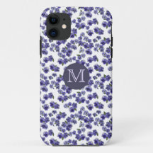 Pansy-Monogramm iPhone Fall