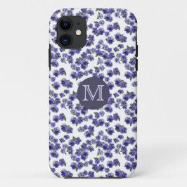 Pansy-Monogramm iPhone Fall iPhone 11 Hülle
