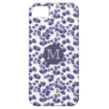 Pansy-Monogramm iPhone Fall