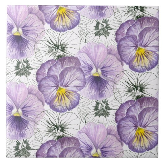 Pansy-Muster Fliese (Vorderseite)
