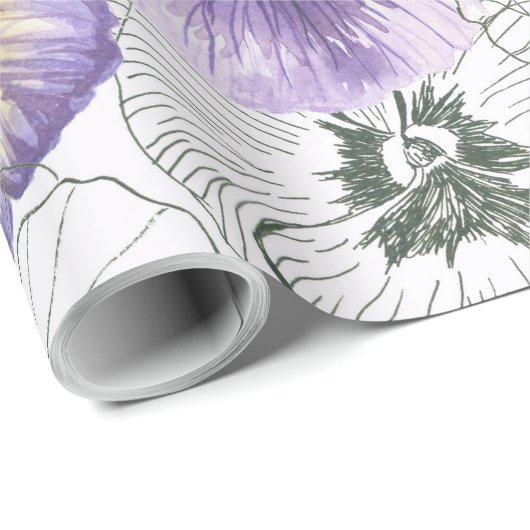 Pansy-Muster Geschenkpapier (Rolleneckpunkt)