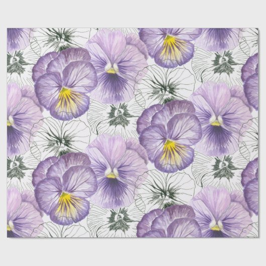 Pansy-Muster Geschenkpapier (Flach)