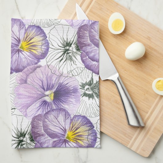 Pansy-Muster Küchentuch (Viertel Falte)