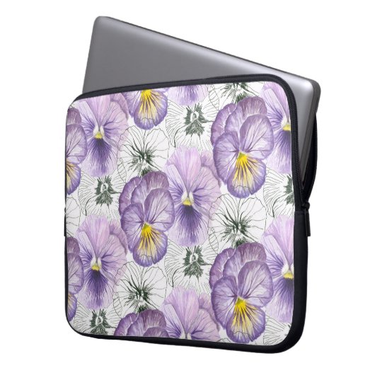 Pansy-Muster Laptopschutzhülle (Vorderseite Links)