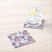 Pansy-Muster Rechteckiger Pappuntersetzer (Vor Ort)