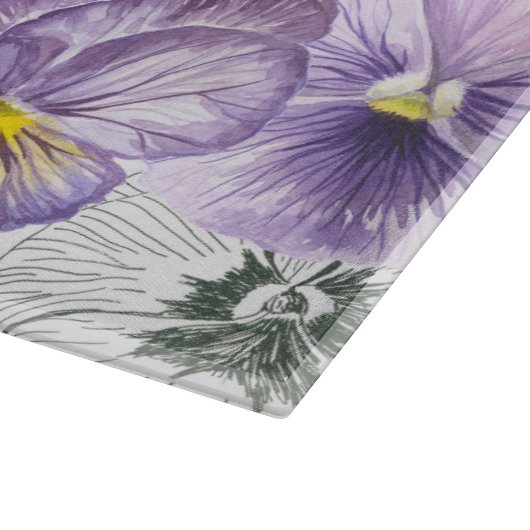 Pansy-Muster Schneidebrett (Ecke)
