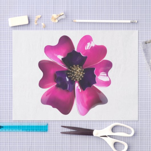 Pansy oder Orchid Blume - Retro 60er Summer BIG Seidenpapier (Handwerk)