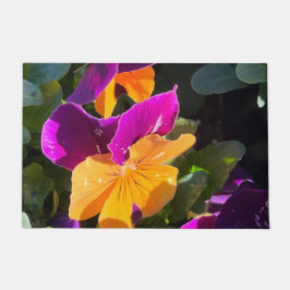 Pansy Orange und Lila Fußmatte
