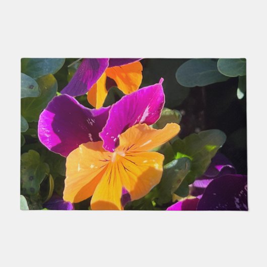 Pansy Orange und Lila Fußmatte (Vorderseite)