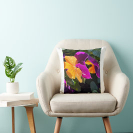 Pansy Orange und Lila Kissen