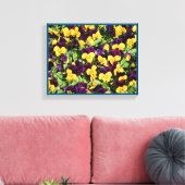 Pansy Overload Stretched Canvas Print Leinwanddruck (Insitu (Wohnzimmer))