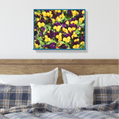 Pansy Overload Stretched Canvas Print Leinwanddruck (Insitu (Schlafzimmer))