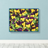 Pansy Overload Stretched Canvas Print Leinwanddruck (Insitu (Holzboden))