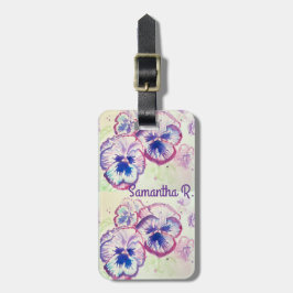 Pansy Panies Purple Flowers Gepäckanhänger