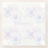 Pansy Panies Purple Flowers Glasuntersetzer (Rückseite)