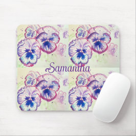 Pansy Panies Purple Flowers Mousepad