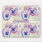 Pansy Panies Purple Flowers Mousepad (Vorne)