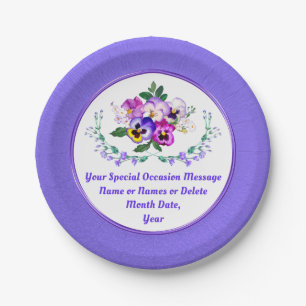 Pansy Paper Teller. Geburtstag, Hochzeit, Jahresta Pappteller