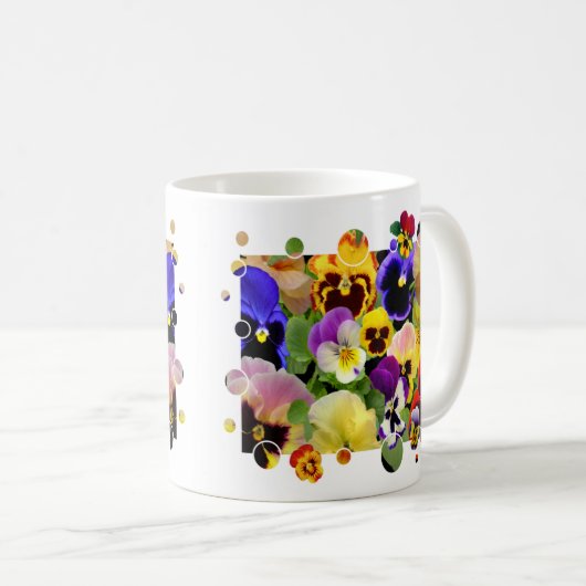Pansy Patchwork Kaffeetasse (VorderseiteRechts)