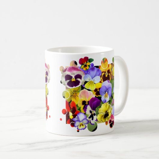 Pansy Patchwork Kaffeetasse (VorderseiteRechts)