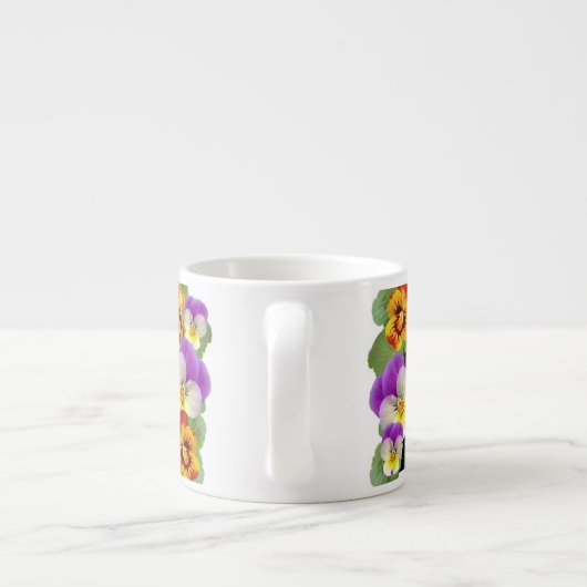 Pansy Patchwork Zwei-Tone-Kaffee-Tasse Espressotasse (Rückseite)