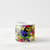 Pansy Patchwork Zwei-Tone-Kaffee-Tasse Espressotasse (Vorderseite)