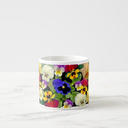 Pansy Patchwork Zwei-Tone-Kaffee-Tasse Espressotasse (Vorderseite)