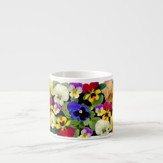 Pansy Patchwork Zwei-Tone-Kaffee-Tasse Espressotasse (Vorderseite)