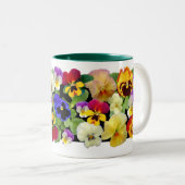Pansy Patchwork Zwei-Tone-Kaffee-Tasse Zweifarbige Tasse (VorderseiteRechts)